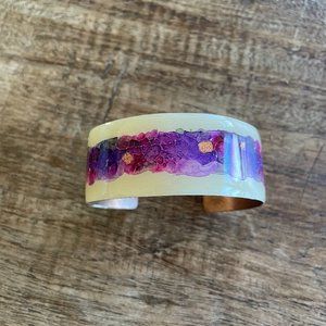 Copper and Hand Painted Acrylic Cuff